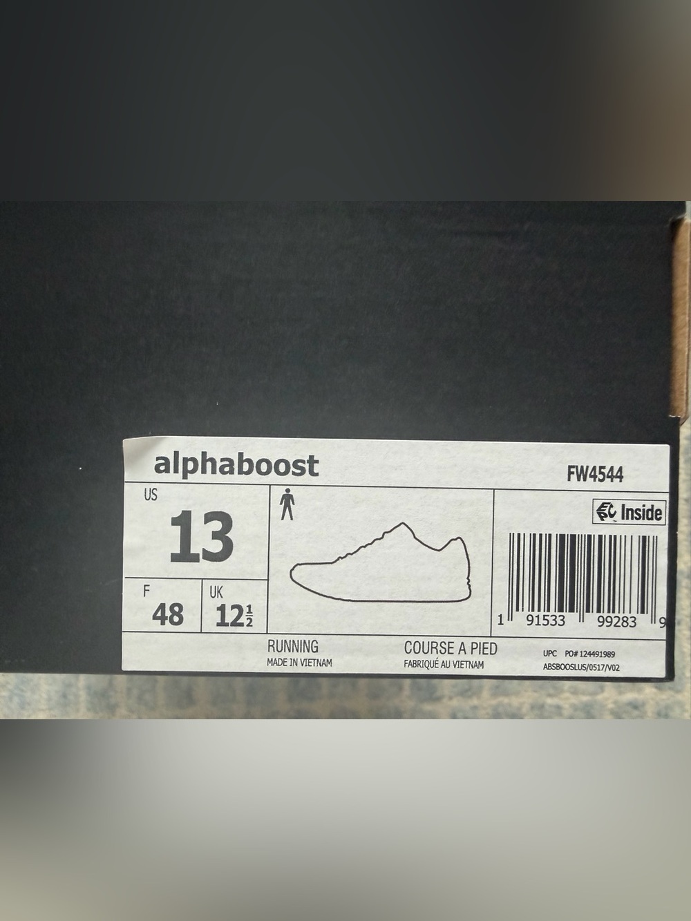 adidas Men’s Black Athletic Running Shoes with White Midsole - Picture 6 of 8